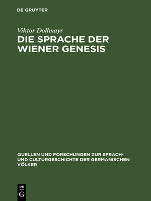 cover image of Die Sprache der Wiener Genesis